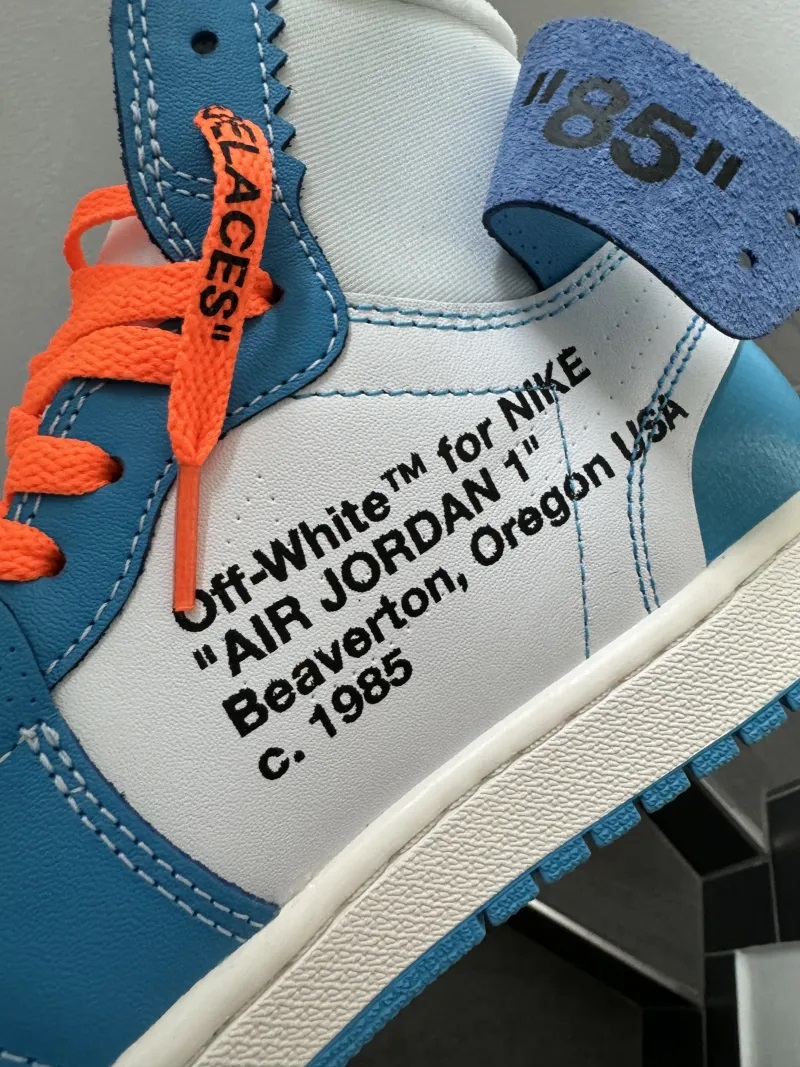 God Batch Air Jordan 1 Retro High Off-White University Blue  review M****W