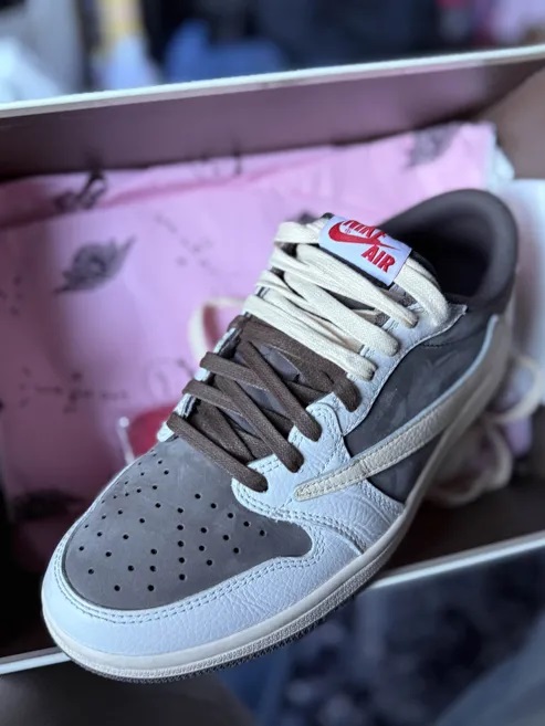 FC God Batch Travis Scott x Air Jordan 1 Low White Brown Barb DM7866-162  review l****a 01