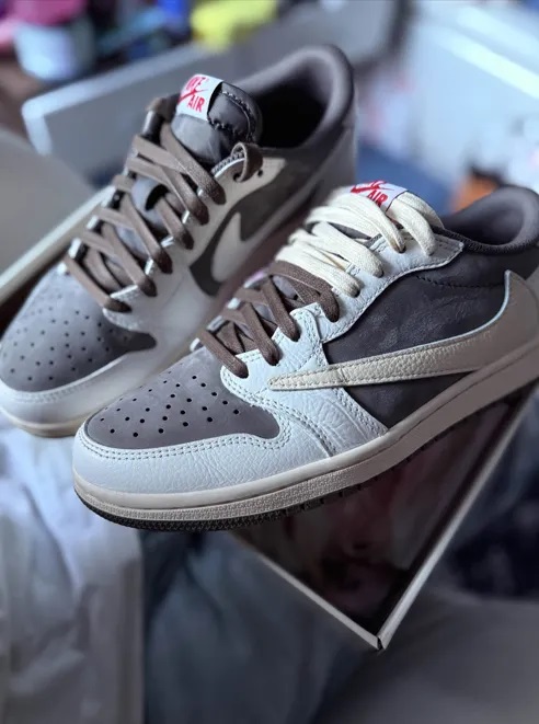 FC God Batch Travis Scott x Air Jordan 1 Low White Brown Barb DM7866-162  review l****a 00