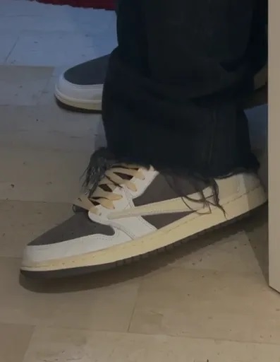 FC God Batch Travis Scott x Air Jordan 1 Low White Brown Barb DM7866-162  review k****v