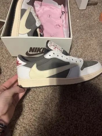 FC God Batch Travis Scott x Air Jordan 1 Low White Brown Barb DM7866-162  review S***A