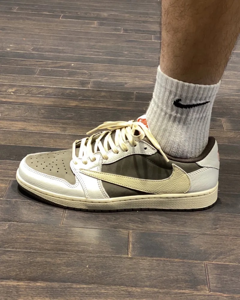 FC God Batch Travis Scott x Air Jordan 1 Low White Brown Barb DM7866-162  review K****L