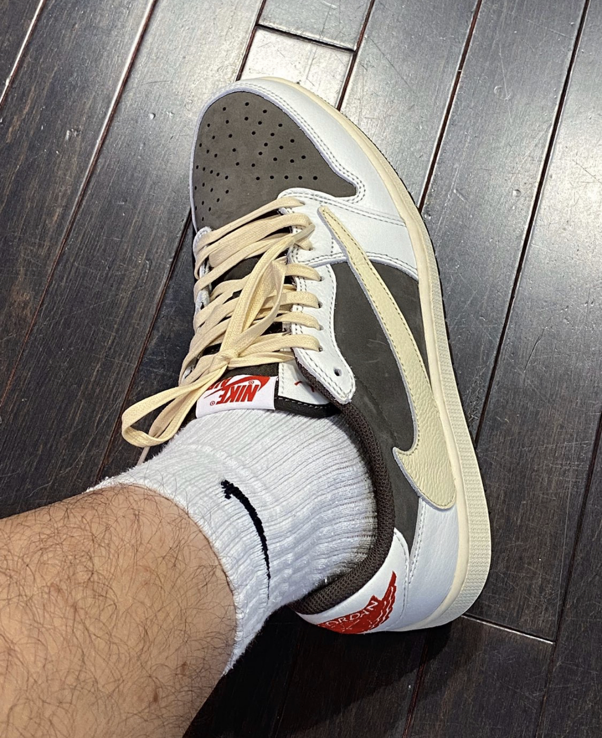 FC God Batch Travis Scott x Air Jordan 1 Low White Brown Barb DM7866-162  review Z***d