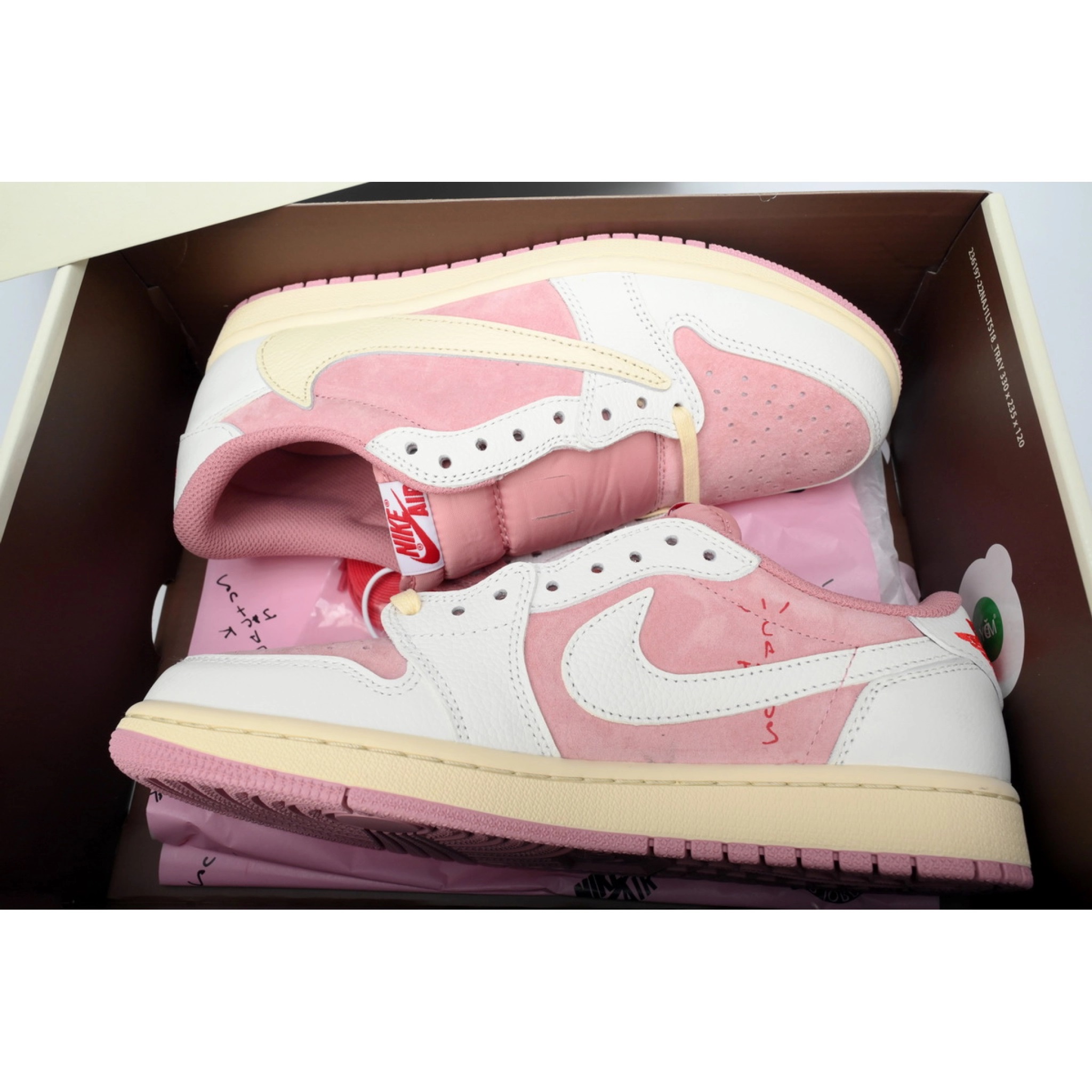FC God Batch Travis Scott x Air Jordan 1 Low OG White Pink   DM7866-600 review D****