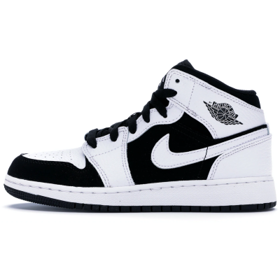 Bstsneaker- Air Jordan 1 Mid White Black (GS) 554725-113 01