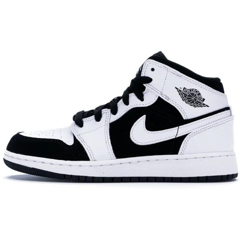  Air Jordan 1 Mid White Black (GS) 554725-113