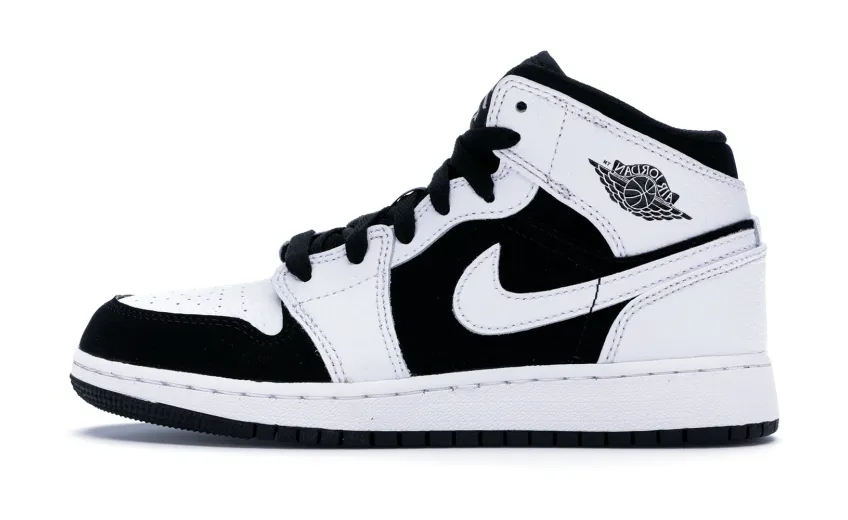 Bstsneaker- Air Jordan 1 Mid White Black (GS) 554725-113