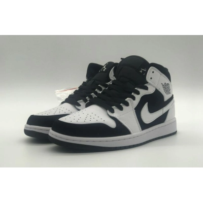 Bstsneaker- Air Jordan 1 Mid White Black (GS) 554725-113 02