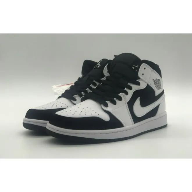Bstsneaker- Air Jordan 1 Mid White Black (GS) 554725-113