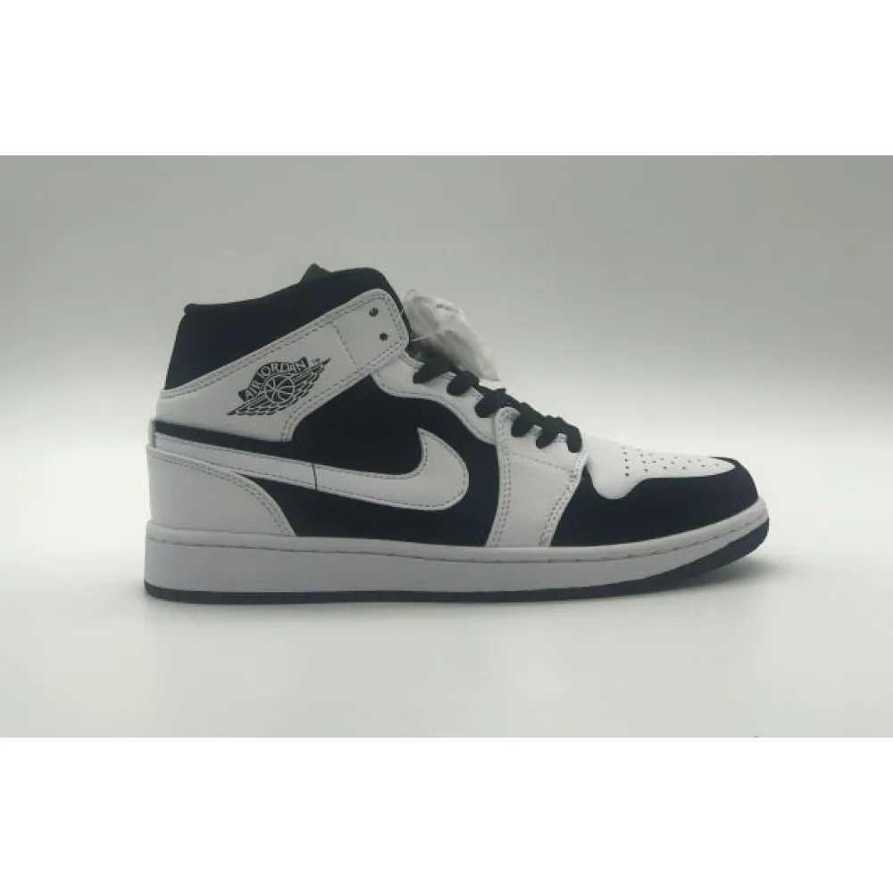 Bstsneaker- Air Jordan 1 Mid White Black (GS) 554725-113