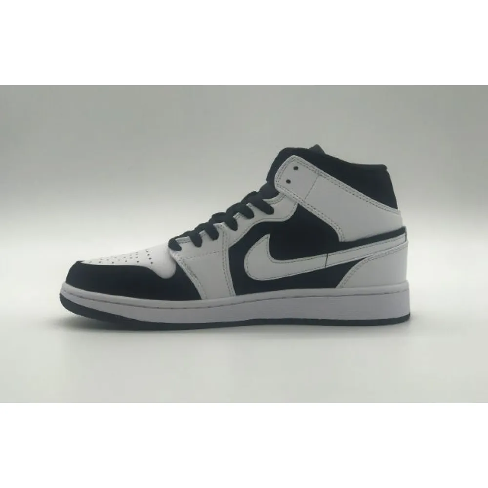 Bstsneaker- Air Jordan 1 Mid White Black (GS) 554725-113