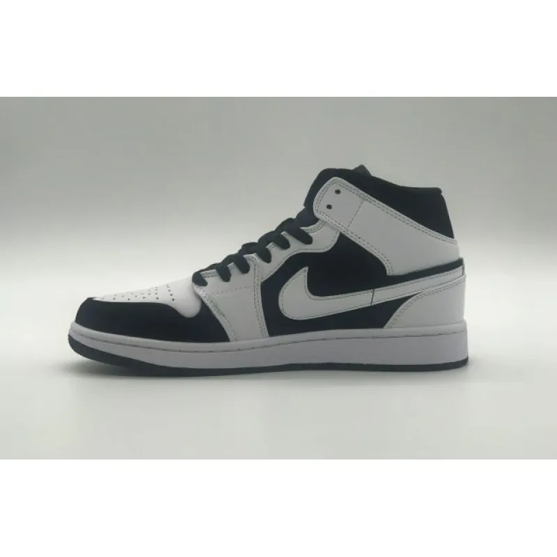  Air Jordan 1 Mid White Black (GS) 554725-113