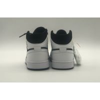  Air Jordan 1 Mid White Black (GS) 554725-113 (1:1 Batch)
