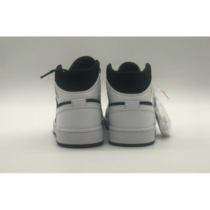  Air Jordan 1 Mid White Black (GS) 554725-113