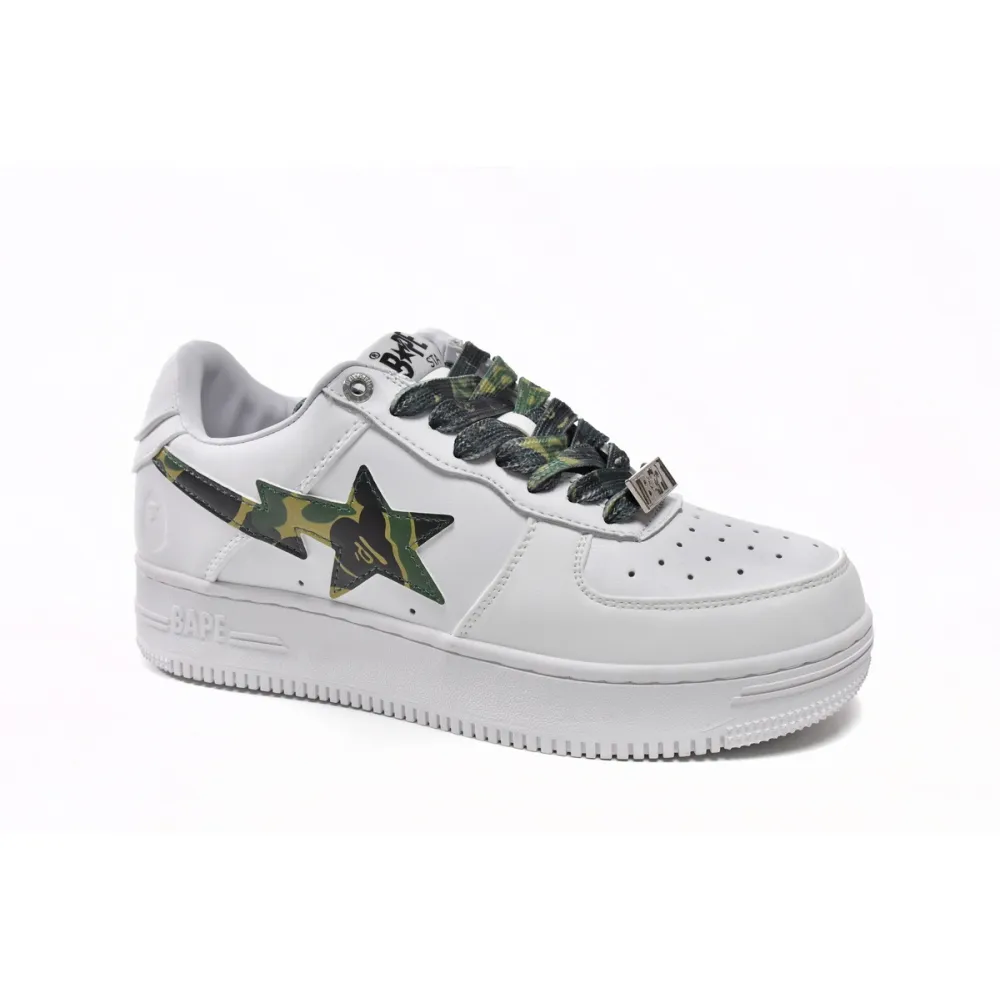 Bstsneaker-{Special Sale} Bapesta A Bathing Ape Bape Sta Low White Green Camouflage 1H20-191-045