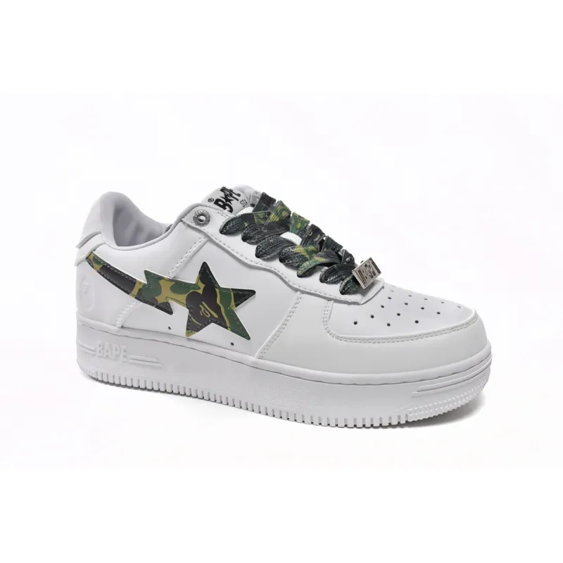 Bstsneaker-{Special Sale} Bapesta A Bathing Ape Bape Sta Low White Green Camouflage 1H20-191-045