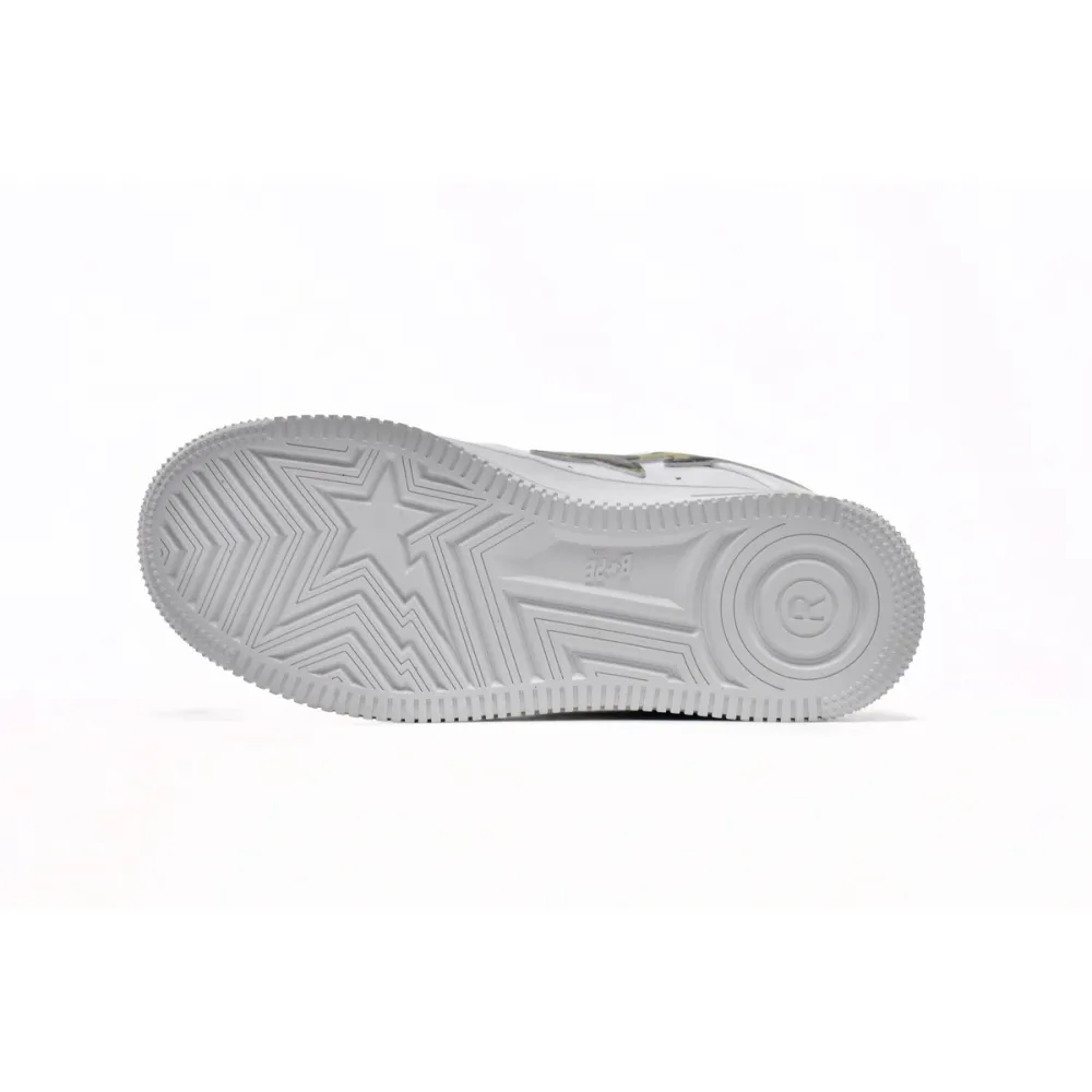 Bstsneaker-{Special Sale} Bapesta A Bathing Ape Bape Sta Low White Green Camouflage 1H20-191-045