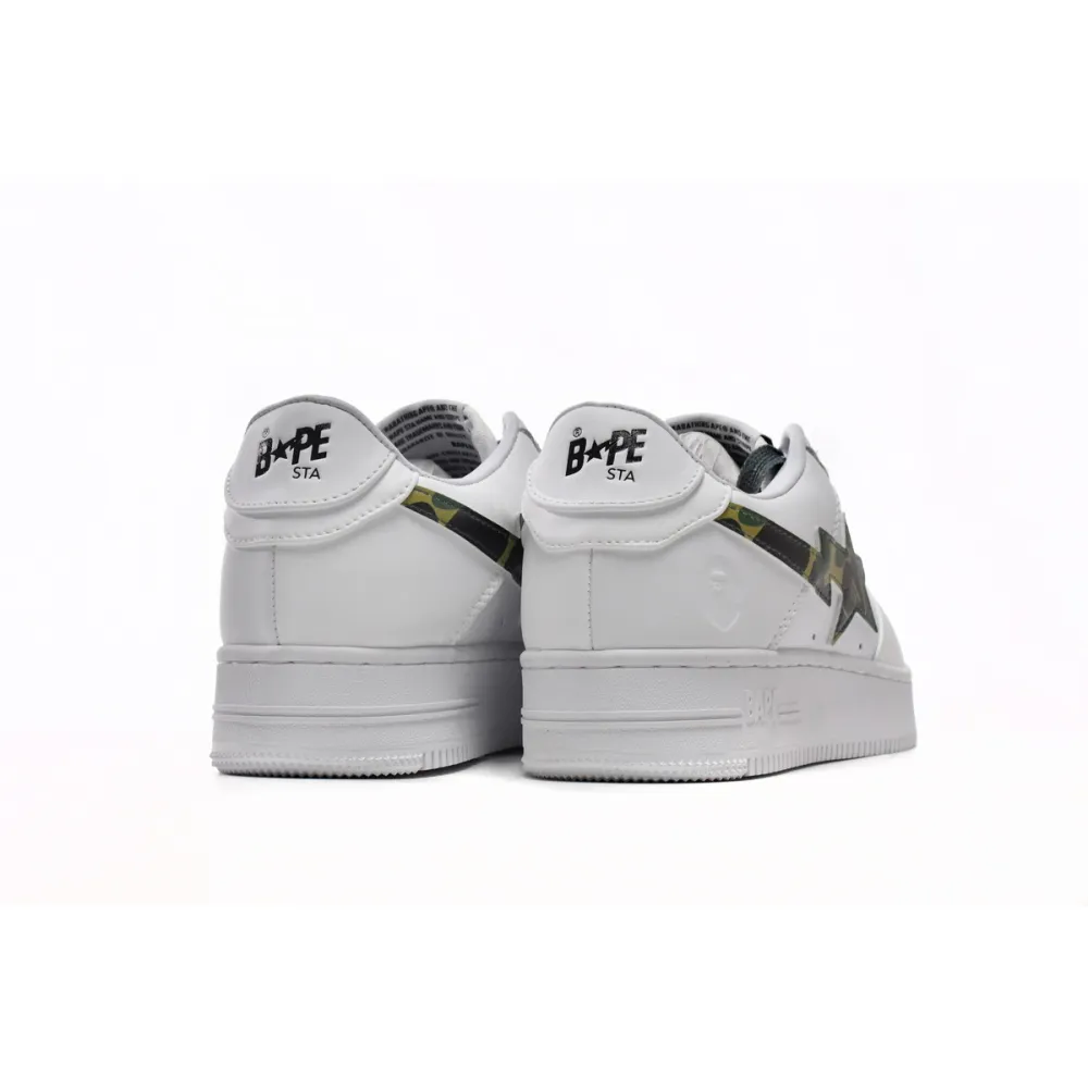 Bstsneaker-{Special Sale} Bapesta A Bathing Ape Bape Sta Low White Green Camouflage 1H20-191-045