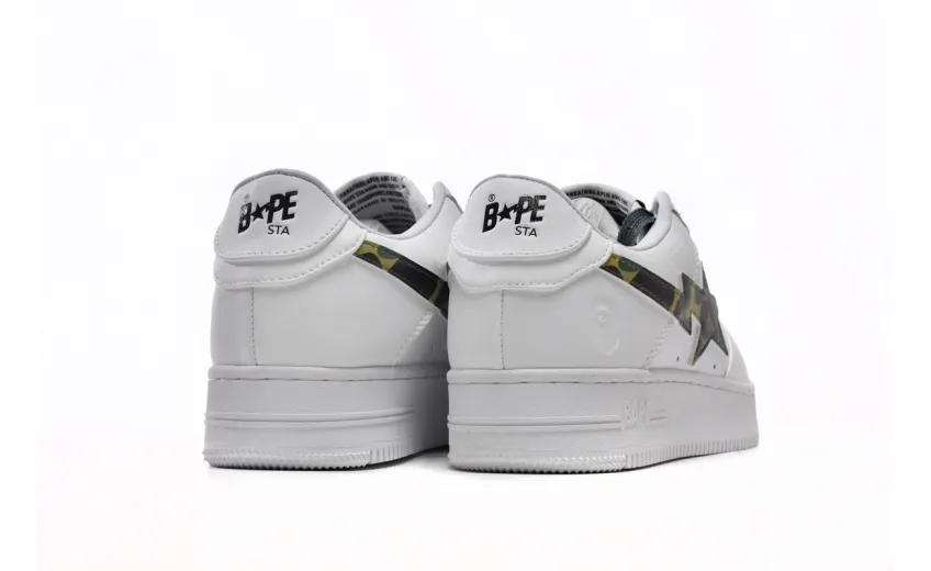 Bstsneaker-{Special Sale} Bapesta A Bathing Ape Bape Sta Low White Green Camouflage 1H20-191-045