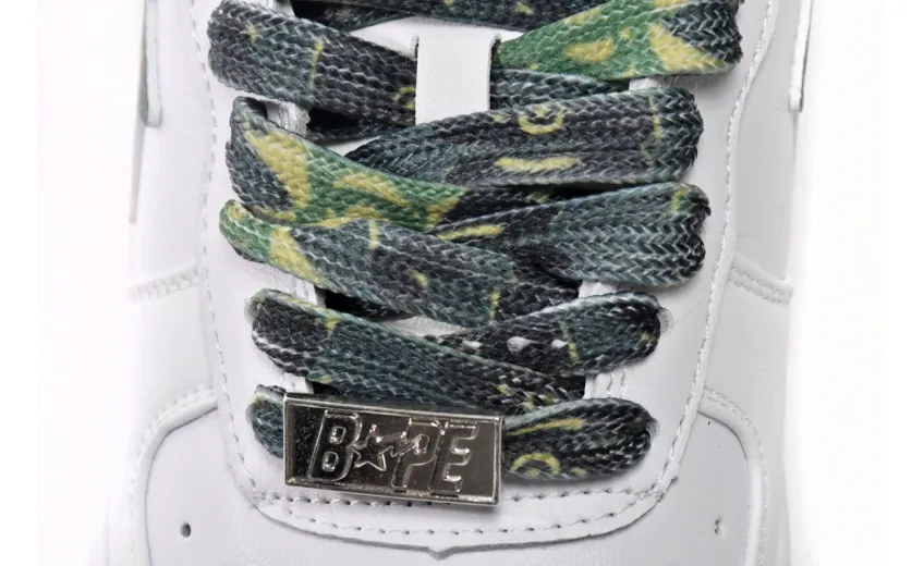 Bstsneaker-{Special Sale} Bapesta A Bathing Ape Bape Sta Low White Green Camouflage 1H20-191-045