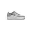 Bstsneaker-{Special Sale} Bapesta A Bathing Ape Bape Sta Low White Grey Mirror Surface