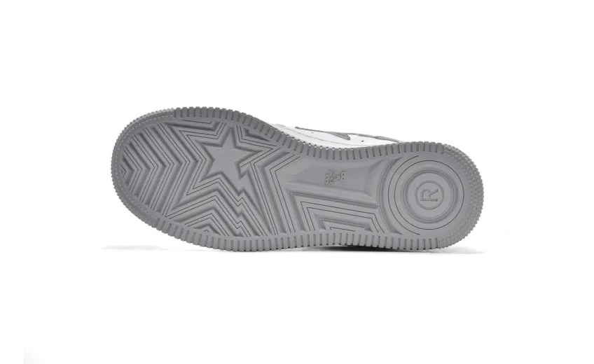 Bstsneaker-{Special Sale} Bapesta A Bathing Ape Bape Sta Low White Grey Mirror Surface