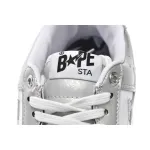 Bstsneaker-{Special Sale} Bapesta A Bathing Ape Bape Sta Low White Grey Mirror Surface