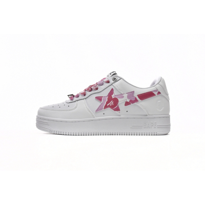 Bstsneaker-{Special Sale} Bapesta A Bathing Ape Bape Sta Low White Red Camouflage 1H20-191-045 01