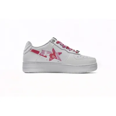 {Special Sale} Bapesta A Bathing Ape Bape Sta Low White Red Camouflage 1H20-191-045 02