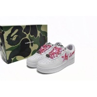 {Special Sale} Bapesta A Bathing Ape Bape Sta Low White Red Camouflage 1H20-191-045