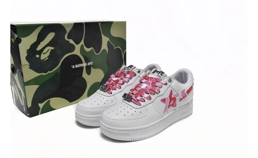 Bstsneaker-{Special Sale} Bapesta A Bathing Ape Bape Sta Low White Red Camouflage 1H20-191-045