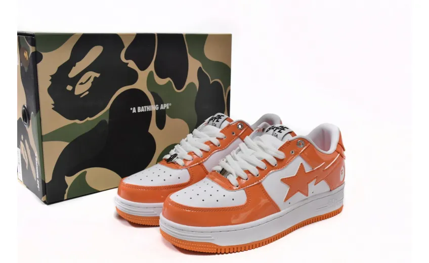 Bstsneaker-{Special Sale} Bapesta Bape Sk8 Sta Low White Orange 1G70-109-001