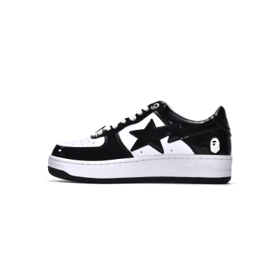 Bstsneaker-{Special Sale} Bapesta Bathing Ape Bape Sta Low Black White 1H70-191-001 01
