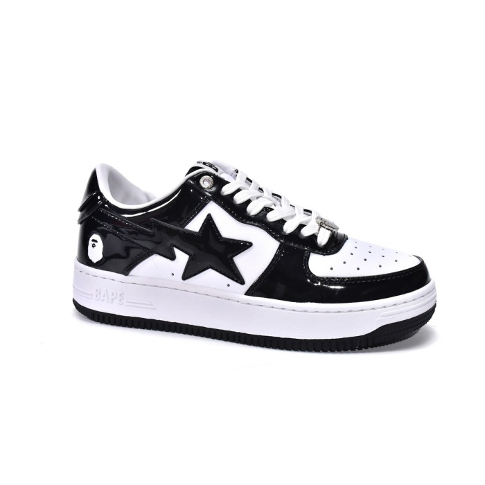 {Special Sale} Bapesta Bathing Ape Bape Sta Low Black White 1H70-191-001