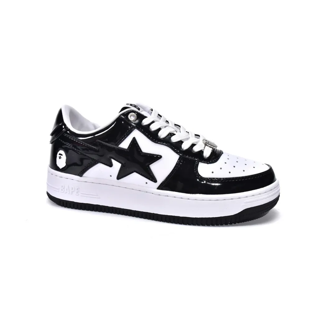 Bstsneaker-{Special Sale} Bapesta Bathing Ape Bape Sta Low Black White 1H70-191-001