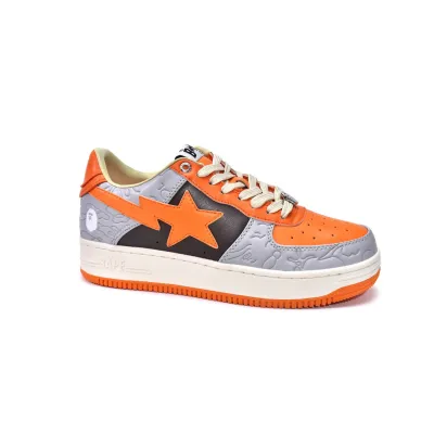 {Special Sale} Bapesta Bathing Ape Bape Sta Low Grey Orange 1H70-291-002 02