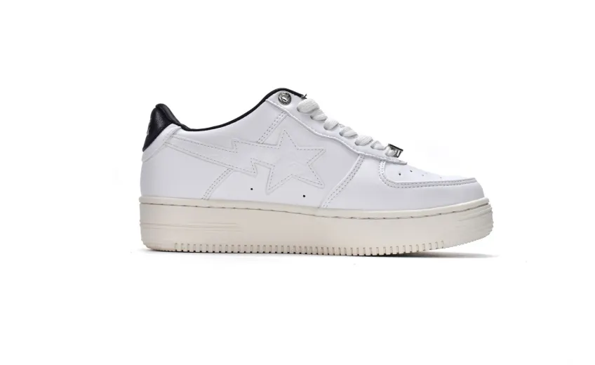 Bstsneaker-{Special Sale} Bapesta Bathing Ape Bape Sta Low White Black 1H70-191-022