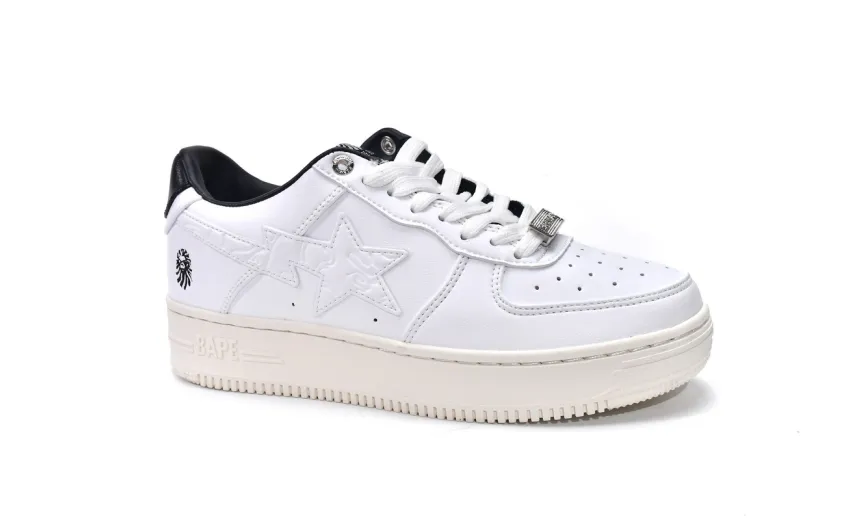 Bstsneaker-{Special Sale} Bapesta Bathing Ape Bape Sta Low White Black 1H70-191-022