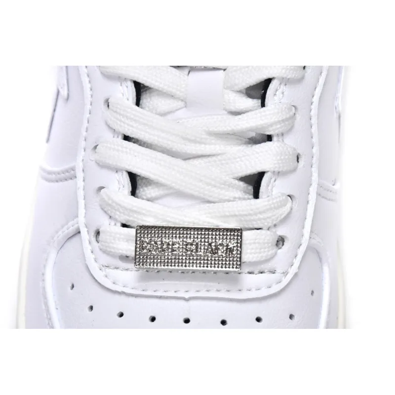 Bstsneaker-{Special Sale} Bapesta Bathing Ape Bape Sta Low White Black 1H70-191-022