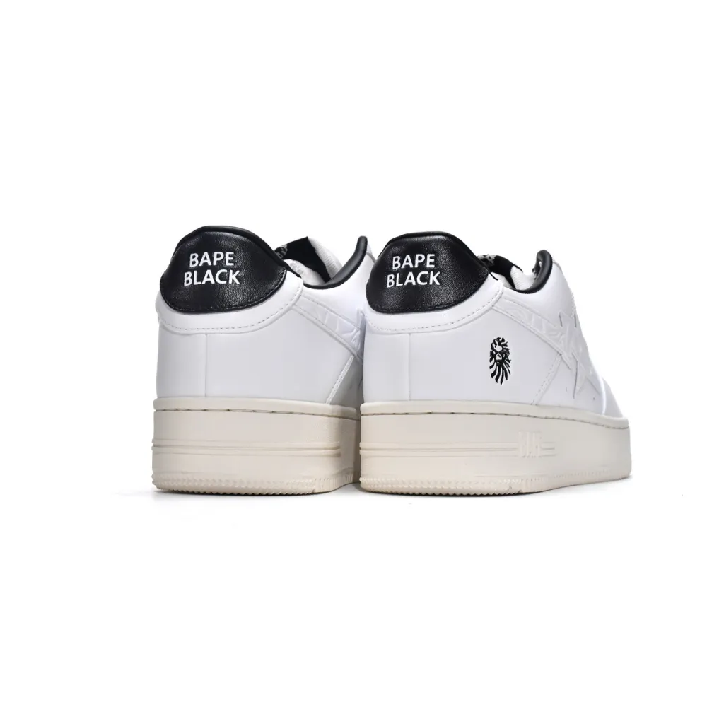 Bstsneaker-{Special Sale} Bapesta Bathing Ape Bape Sta Low White Black 1H70-191-022