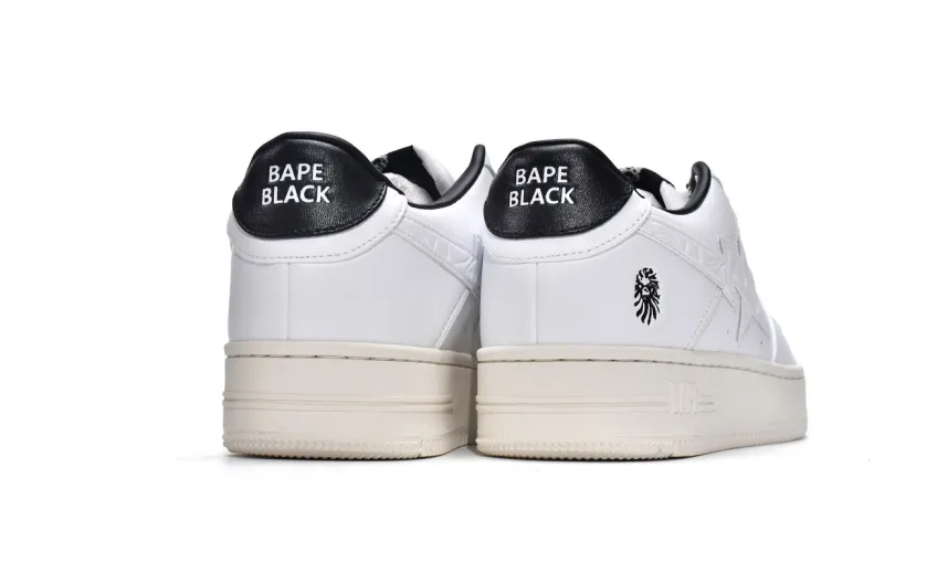 Bstsneaker-{Special Sale} Bapesta Bathing Ape Bape Sta Low White Black 1H70-191-022