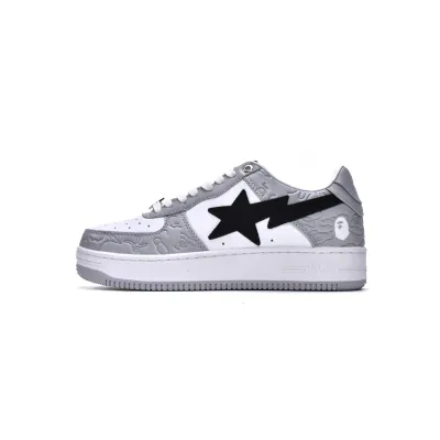 {Special Sale} Bapesta Bathing Ape Bape Sta Low White Grey 1H70-191-002 01