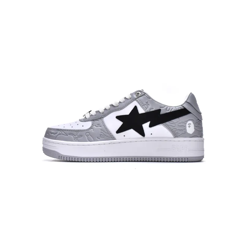 Bstsneaker-{Special Sale} Bapesta Bathing Ape Bape Sta Low White Grey 1H70-191-002