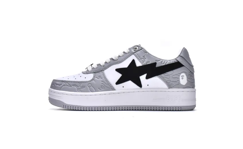 Bstsneaker-{Special Sale} Bapesta Bathing Ape Bape Sta Low White Grey 1H70-191-002