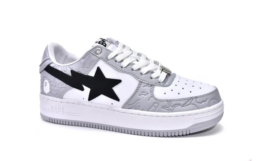 Bstsneaker-{Special Sale} Bapesta Bathing Ape Bape Sta Low White Grey 1H70-191-002