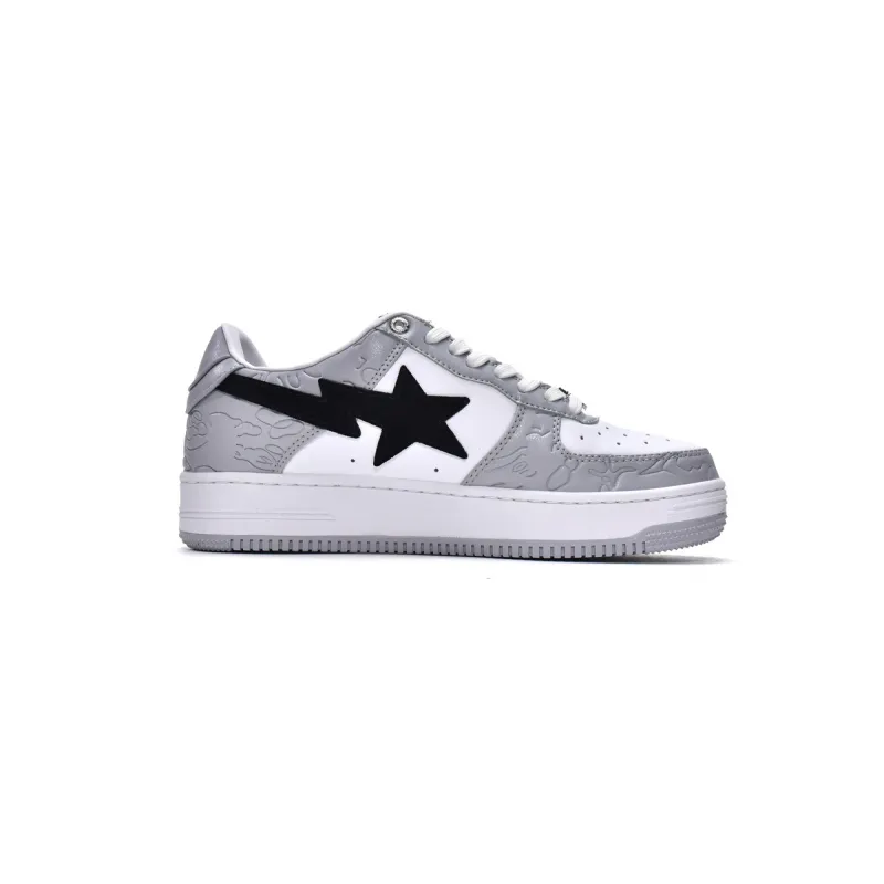 Bstsneaker-{Special Sale} Bapesta Bathing Ape Bape Sta Low White Grey 1H70-191-002