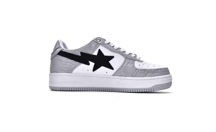 Bstsneaker-{Special Sale} Bapesta Bathing Ape Bape Sta Low White Grey 1H70-191-002