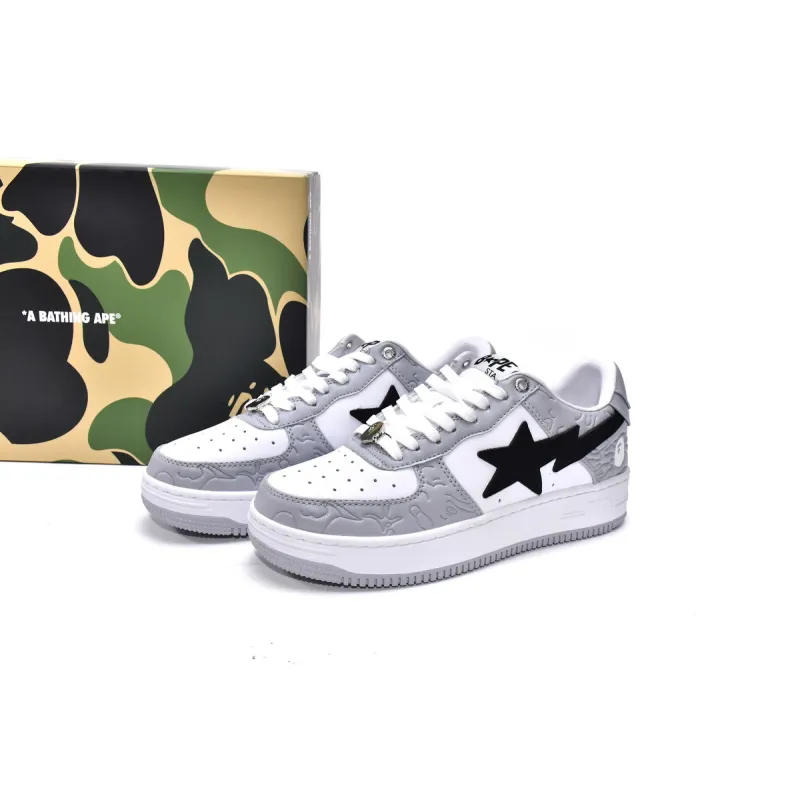 Bstsneaker-{Special Sale} Bapesta Bathing Ape Bape Sta Low White Grey 1H70-191-002