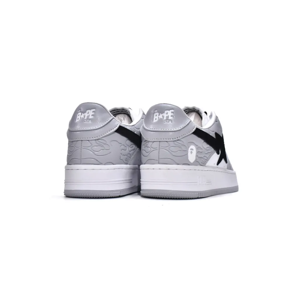 Bstsneaker-{Special Sale} Bapesta Bathing Ape Bape Sta Low White Grey 1H70-191-002