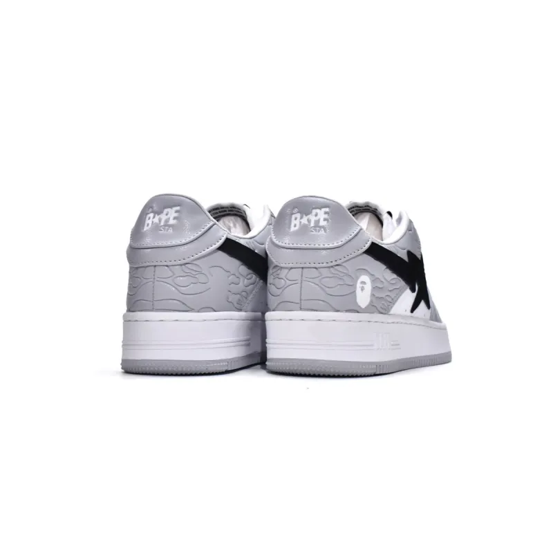 Bstsneaker-{Special Sale} Bapesta Bathing Ape Bape Sta Low White Grey 1H70-191-002